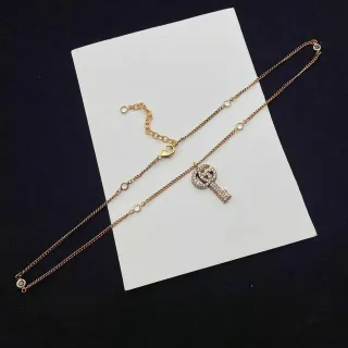 Gucci GG Marmont Pendentif Clé de Cristal Collier Or
