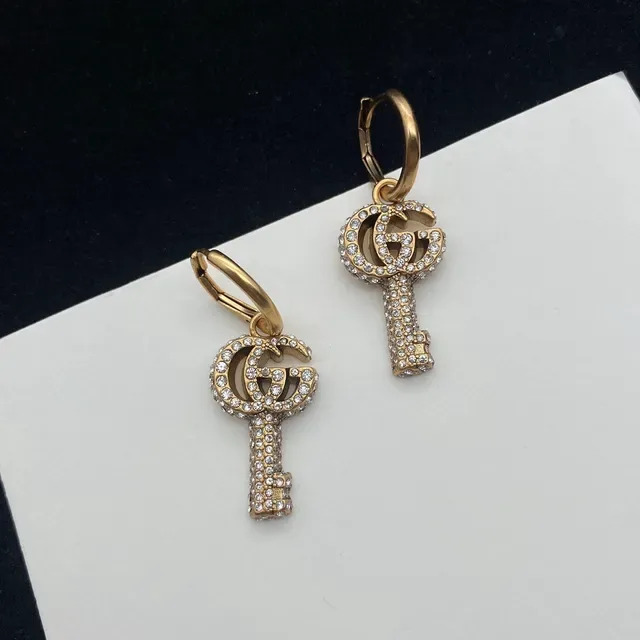 Gucci GG Marmont Pendente Chave de Cristal Colar Dourado 3