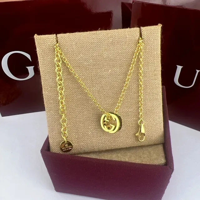 Gucci GG Marmont Interlocking G Black and Silver Necklace 6
