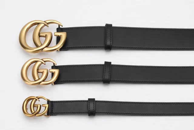 Gucci GG Marmont Interlocking G 古铜黑皮革腰带 3