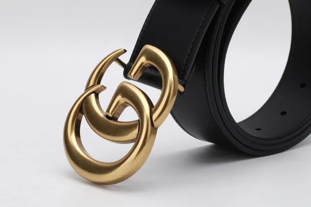 Gucci GG Marmont Interlocking G 古铜黑皮革腰带 7