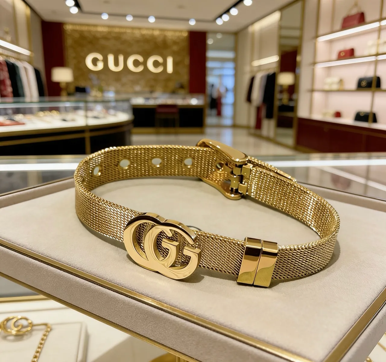 غوتشي GG Marmont Mesh Choker سوار بدرجة ذهبية 8