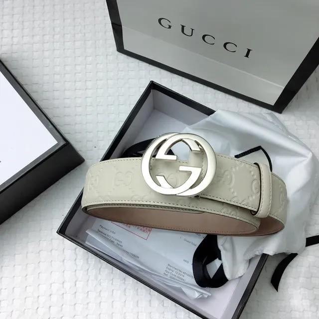 Gucci GG Marmont Off-White Leather Belt 9