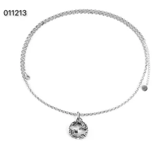 Gucci GG Marmont रू्पाली Double-G Interlocking Pendant टेक्स्चार्ड Laurel Wreath Border हार
