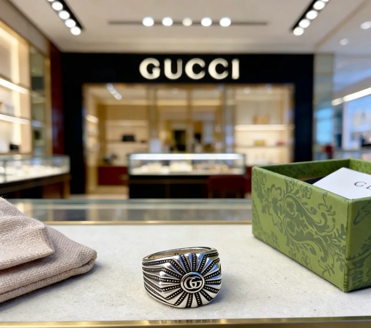 Gucci GG Marmont Sunburst Anillo de banda ancha 3