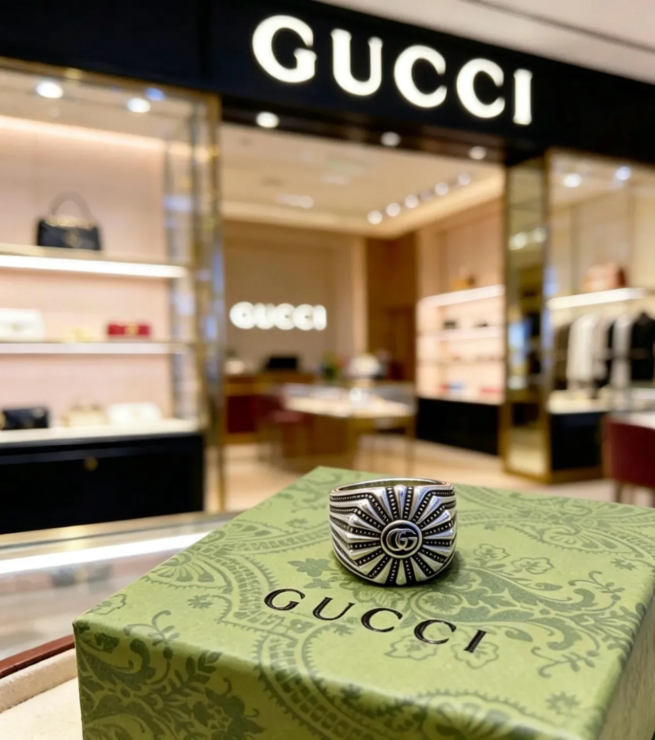 Gucci GG Marmont Sunburst Anillo de banda ancha 4