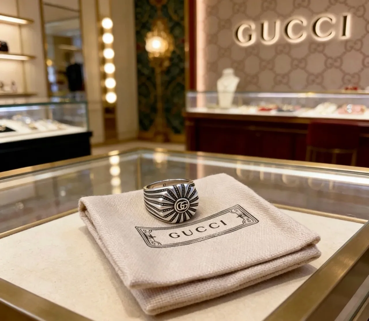 Gucci GG Marmont Sunburst Anillo de banda ancha 7
