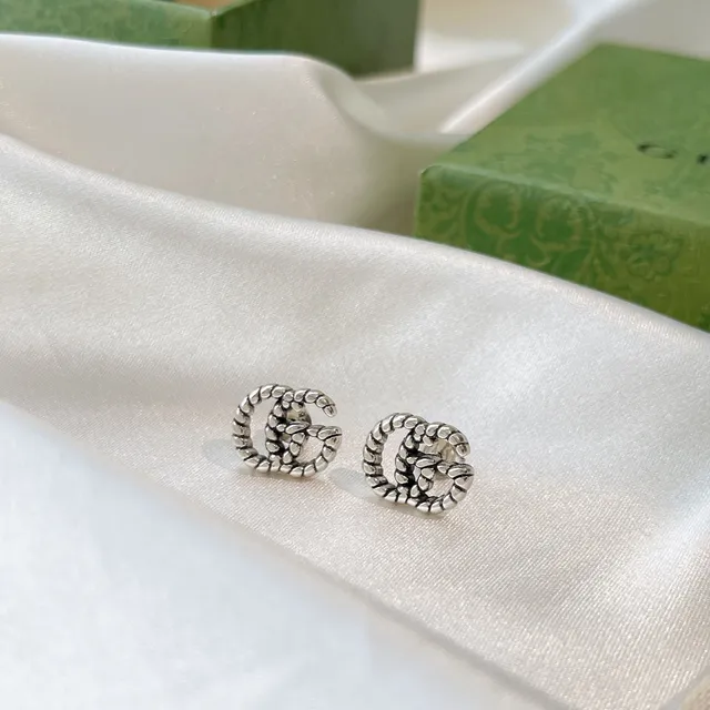 Gucci GG Marmont Textured Rope Interlocking G Stud Earrings 4