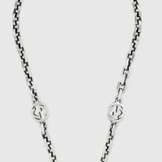 Gucci GG Marmont Triple GG পেন্ডেন্ট সিলভার টোন চেইন নেকলেস