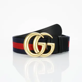 Gucci GG Marmont Web Stripe चमड़े का बेल्ट