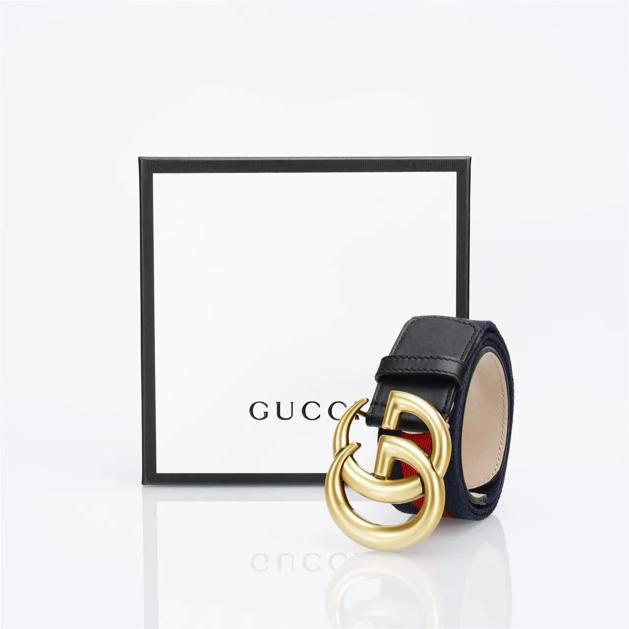 Gucci GG Marmont Web Stripe Leather Belt 5