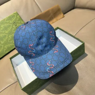 Gucci GG Monogram Serpentine Motif Blue Baseball Cap