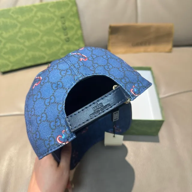 Casquette de baseball Gucci GG Monogram Motif Serpentine Bleu 3