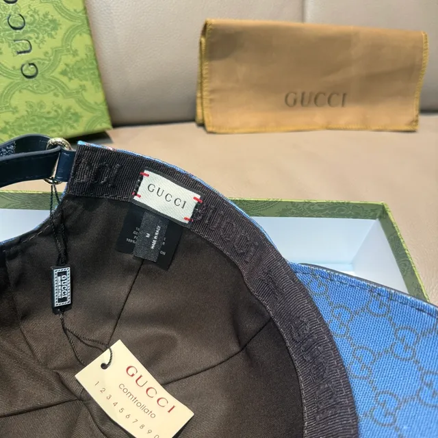 Casquette de baseball Gucci GG Monogram Motif Serpentine Bleu 4