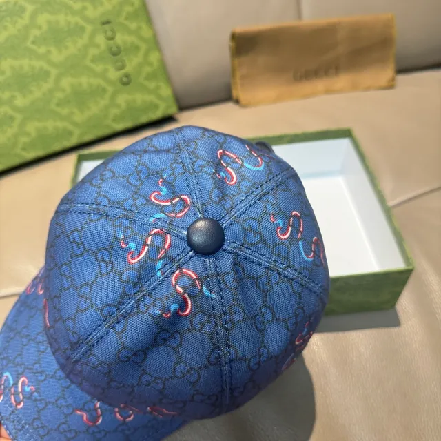 Casquette de baseball Gucci GG Monogram Motif Serpentine Bleu 5
