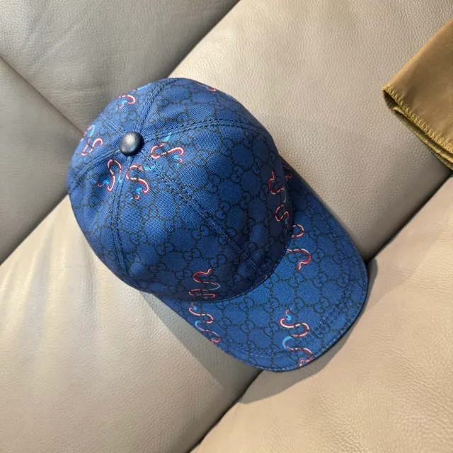 Casquette de baseball Gucci GG Monogram Motif Serpentine Bleu 9