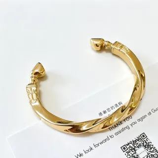 Gucci Gold Twisted Barrel Form Polished Finish Bracelet