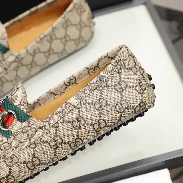 Gucci Horsebit 1955 Beige GG Monogram Loafers 3