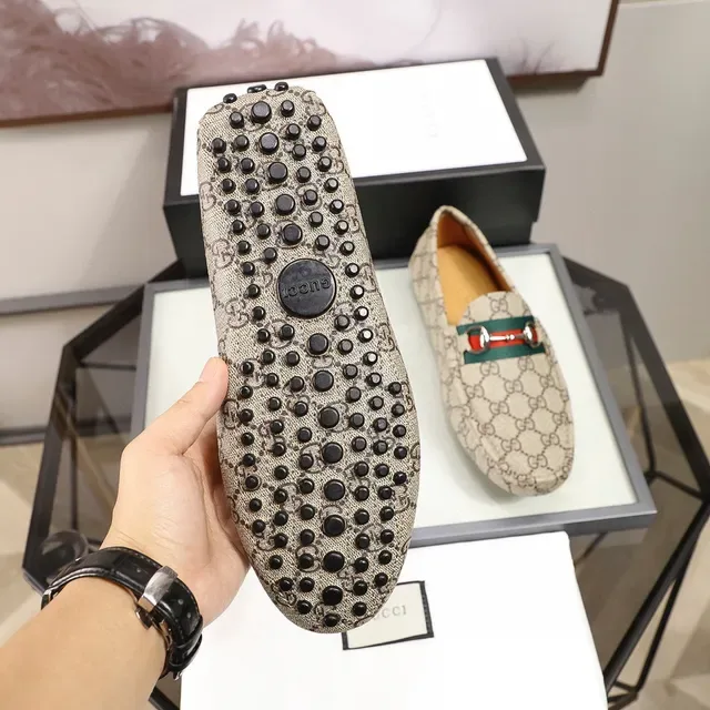 Gucci Horsebit 1955 Beige GG Monogram Loafers 4