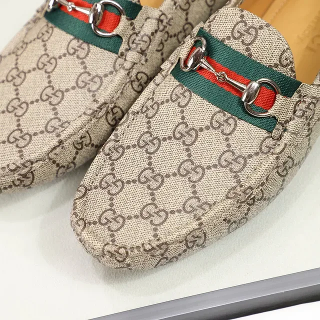 Gucci Horsebit 1955 Beige GG Monogram Loafers 5