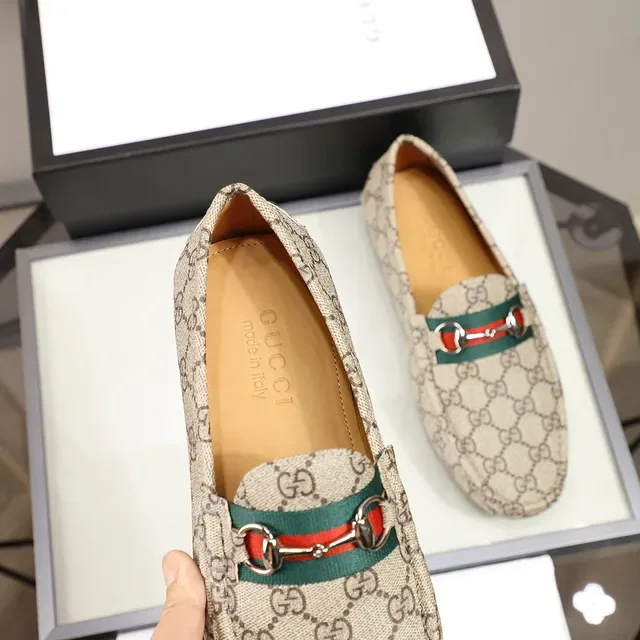 Gucci Horsebit 1955 Beige GG Monogram Loafers 6