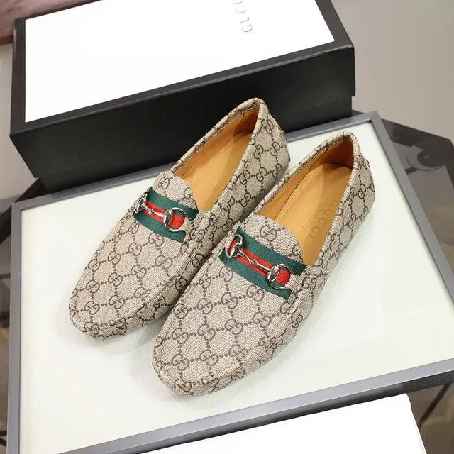 Gucci Horsebit 1955 Beige GG Monogram Loafers 8