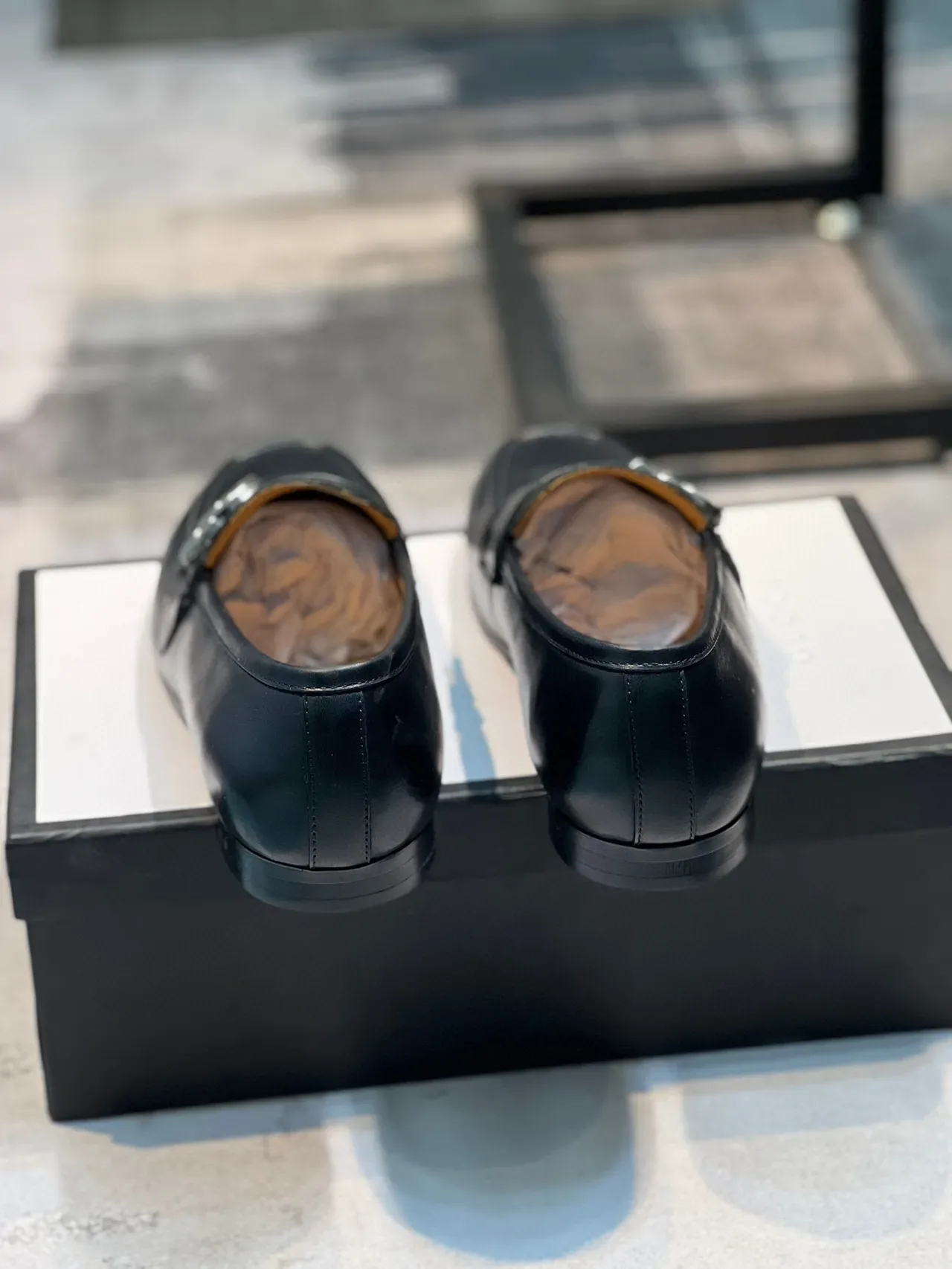 Gucci Horsebit 1955 黑色皮革马衔扣乐福鞋 2