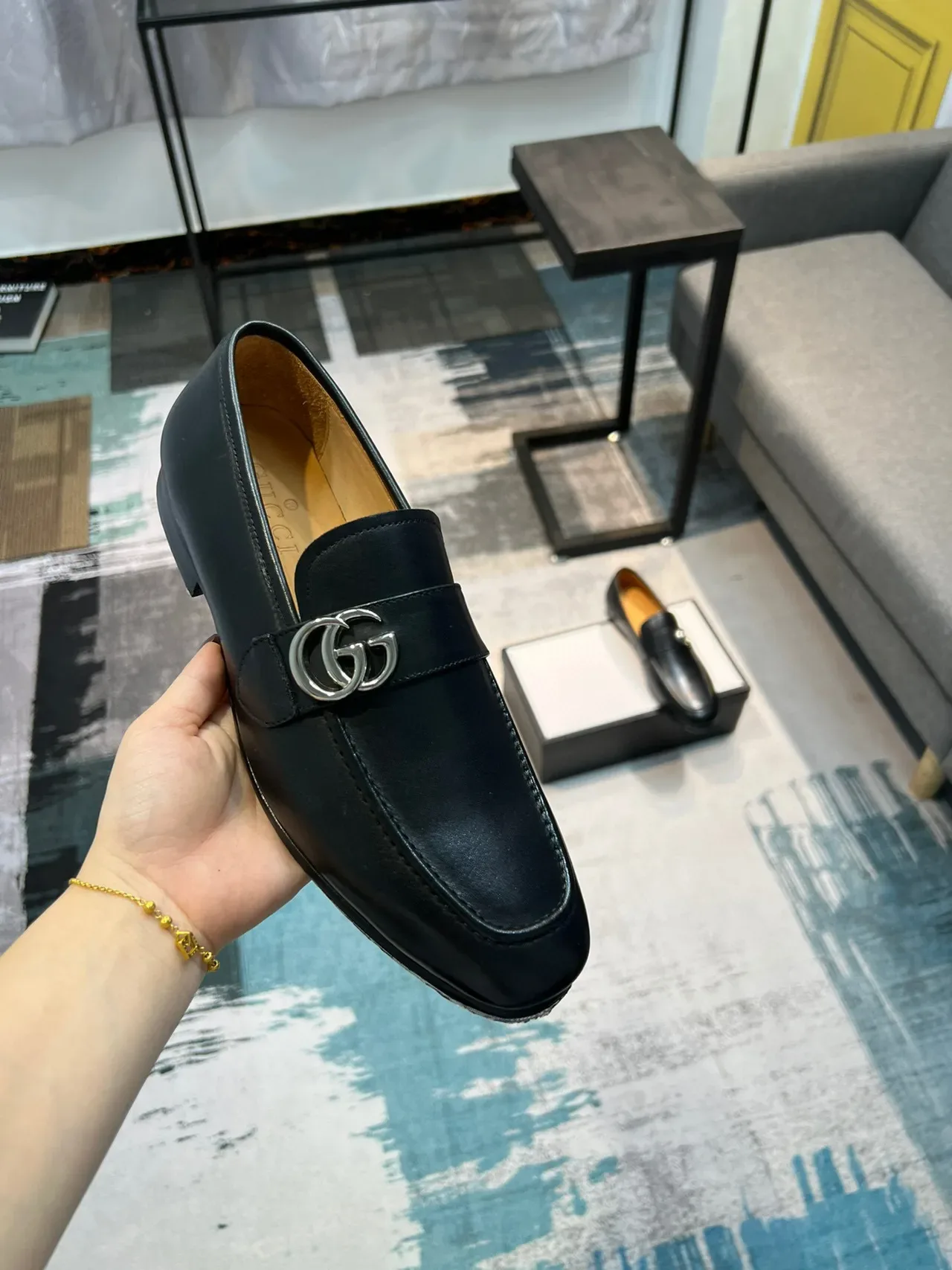 Gucci Horsebit 1955 黑色皮革马衔扣乐福鞋 6
