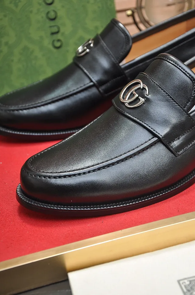Gucci Horsebit 1955 Black Leather Interlocking G Loafers 3