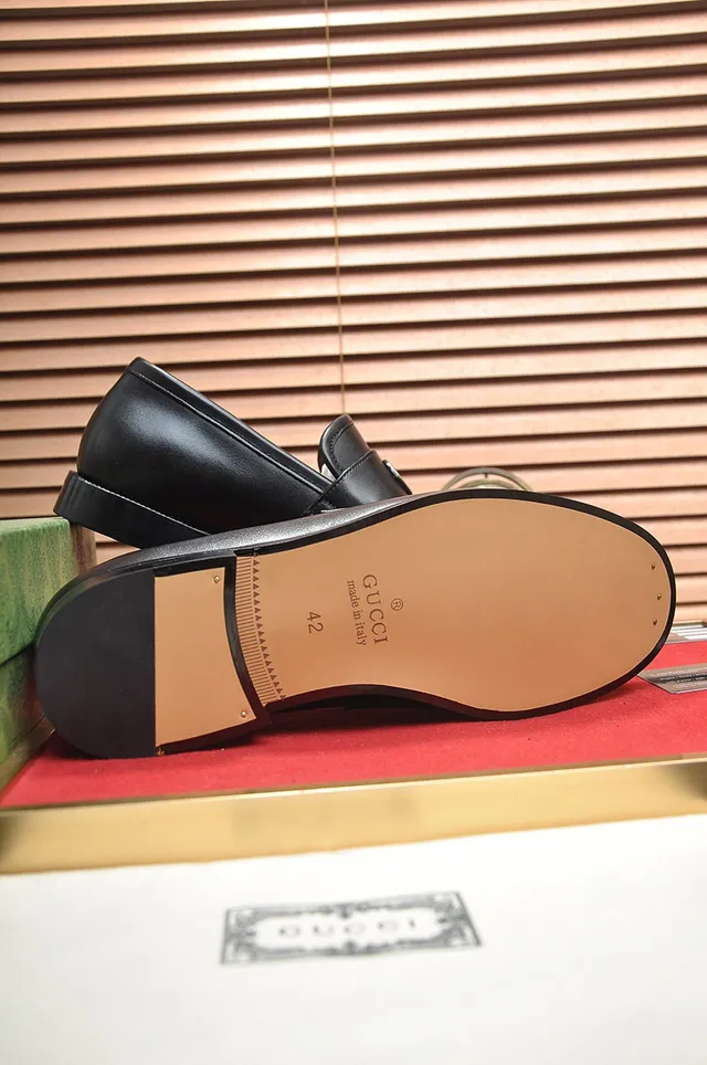 Gucci Horsebit 1955 Black Leather Interlocking G Loafers 4