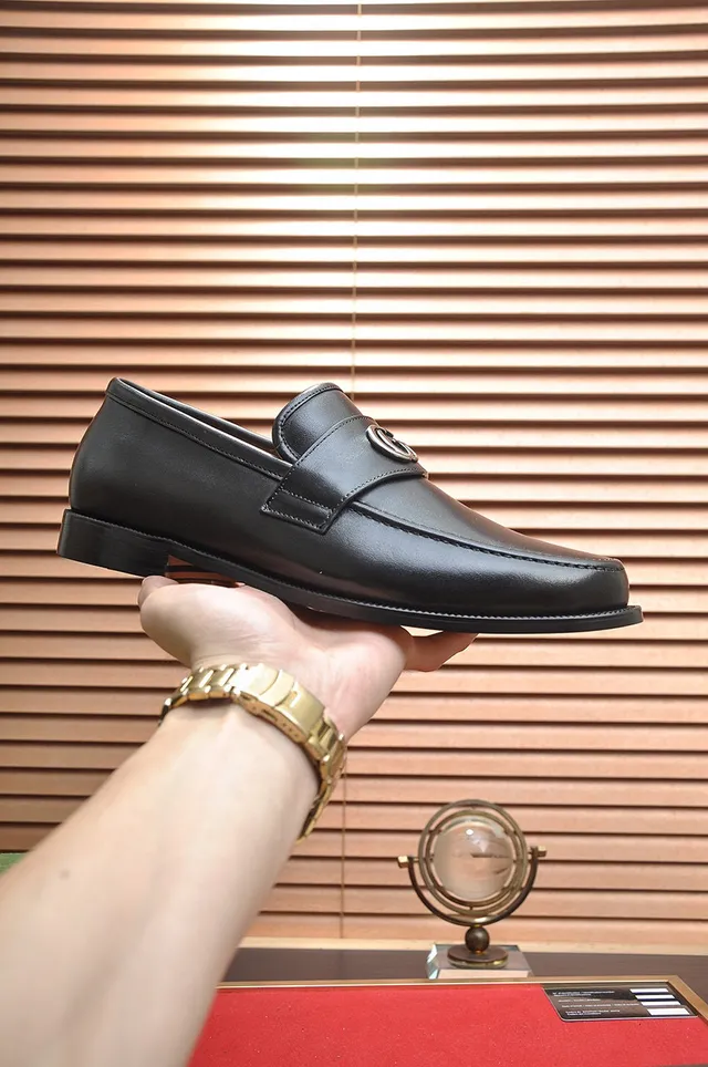Gucci Horsebit 1955 Black Leather Interlocking G Loafers 7