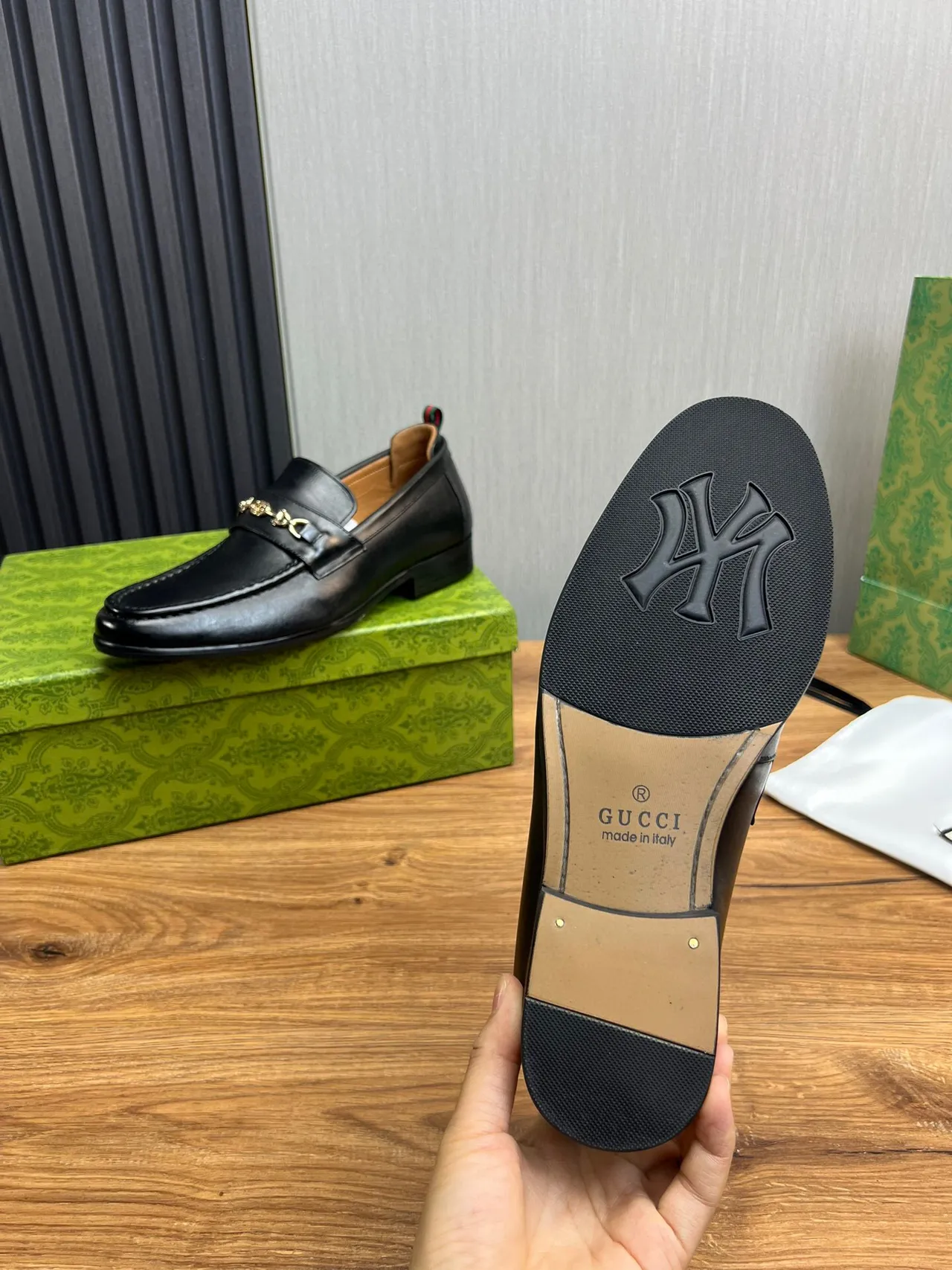 Gucci Horsebit 1955 Black Leather Loafer 8