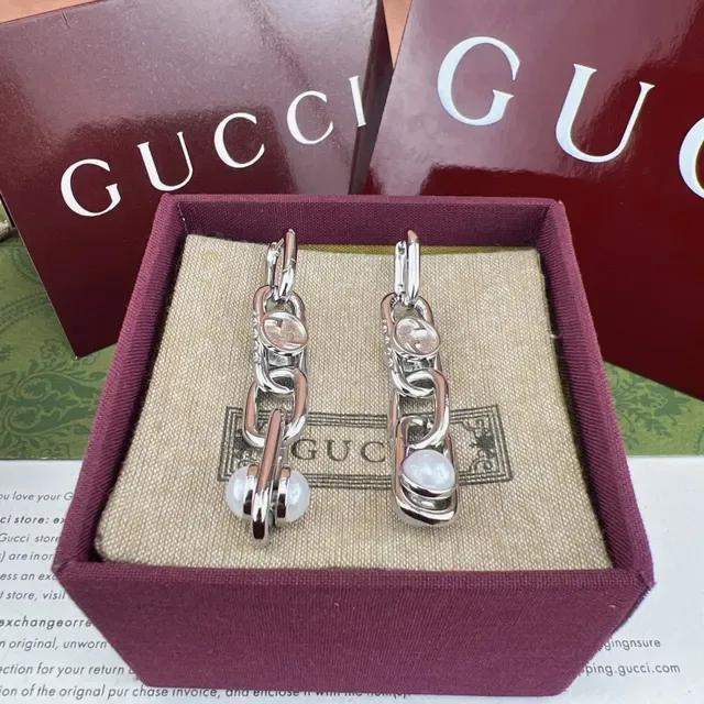 Gucci Horsebit 1955 Boucles d'Oreilles Chaîne Perles 4