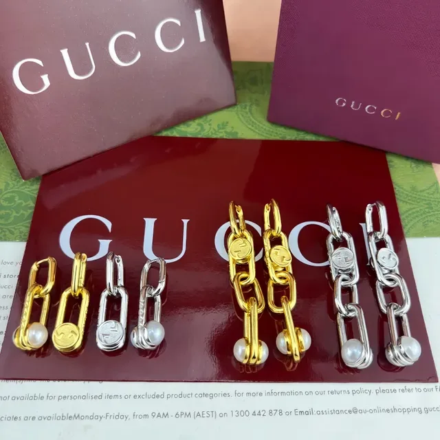 Gucci Horsebit 1955 Boucles d'Oreilles Chaîne Perles 8