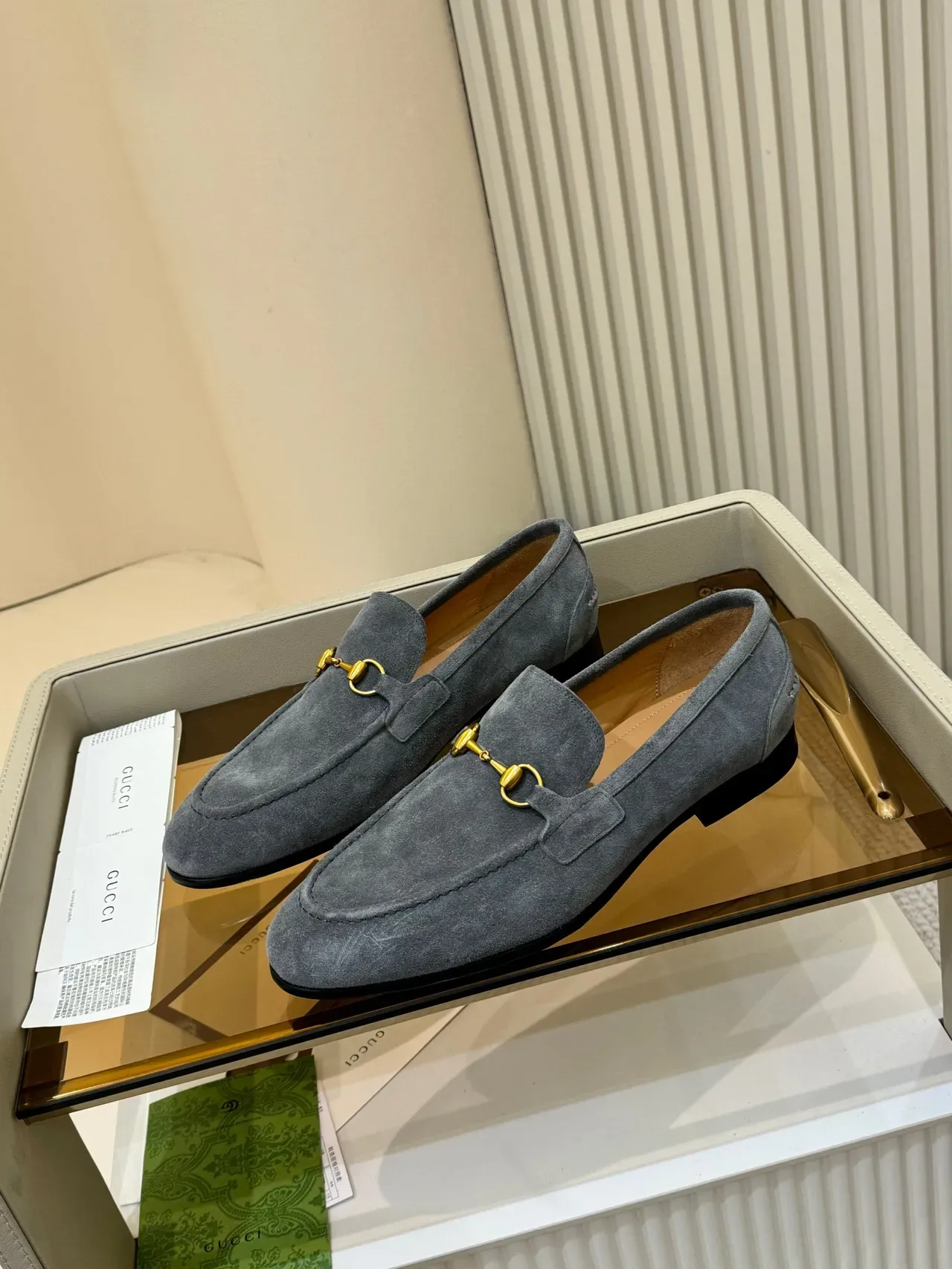 Gucci Horsebit 1955 Gray Suede Loafers 5