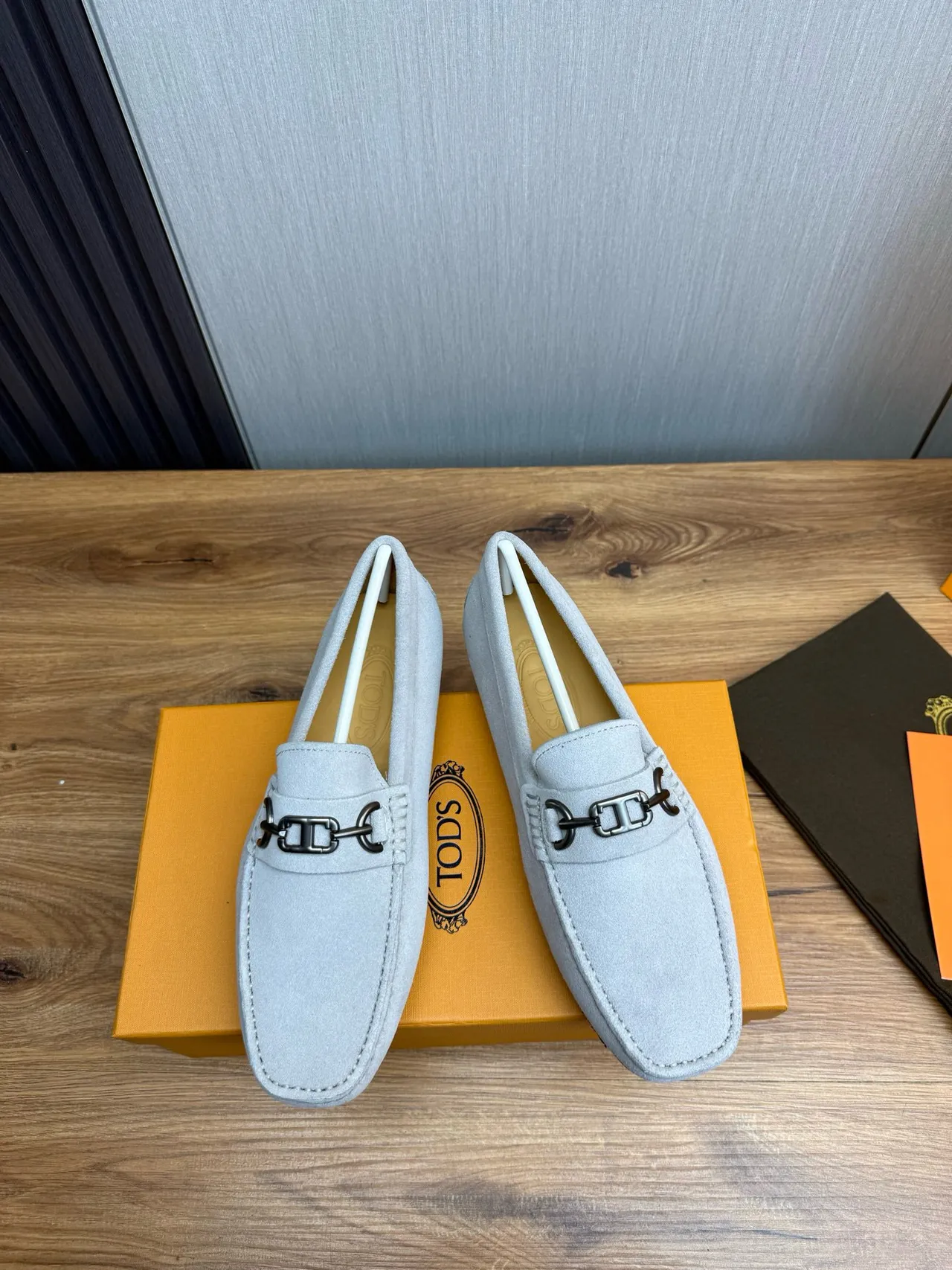 Gucci Horsebit 1955 Light Gray Suede Loafers 3