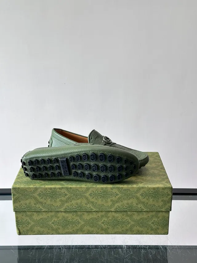 Gucci Horsebit 1955 সেজ গ্রিন পেবল্ড লেদার লুফার 2