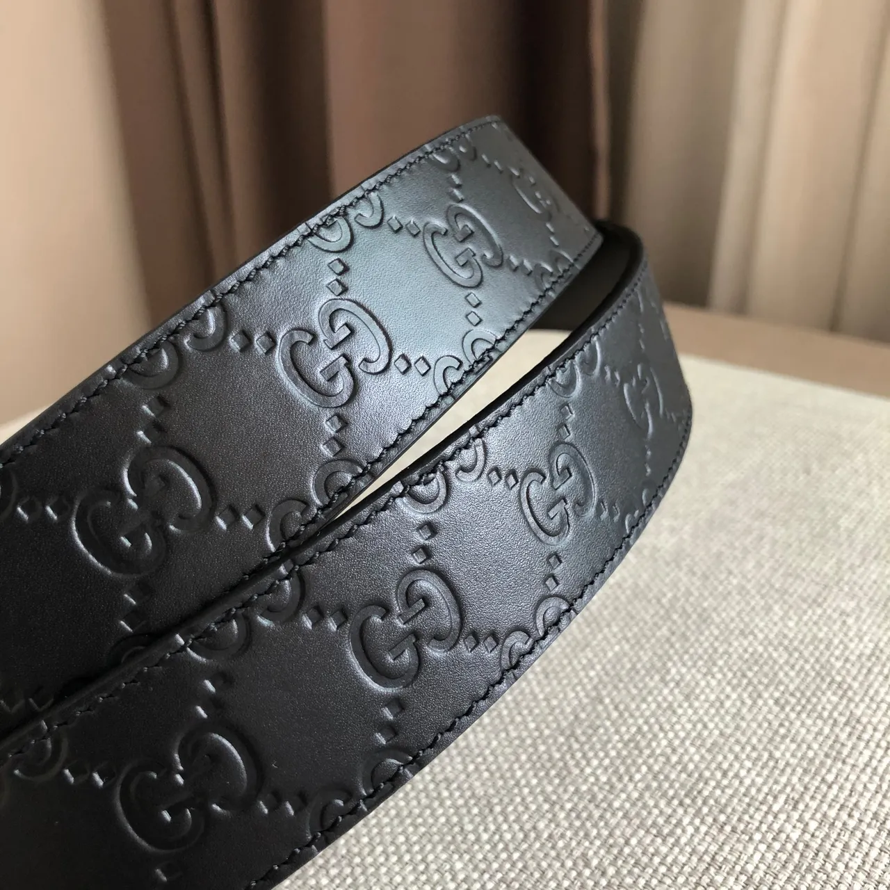 Gucci Ophidia Fechadura Deslizante Automática Cinto de Couro Preto 3