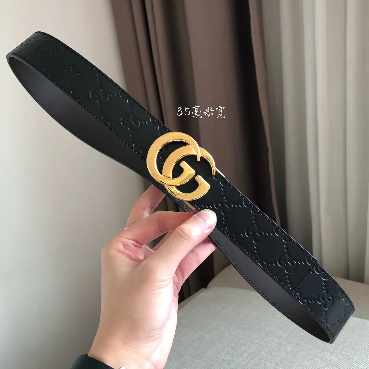 Gucci Ophidia Fechadura Deslizante Automática Cinto de Couro Preto 6