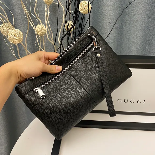 Gucci Ophidia 黑色压纹皮革信封手拿包 2