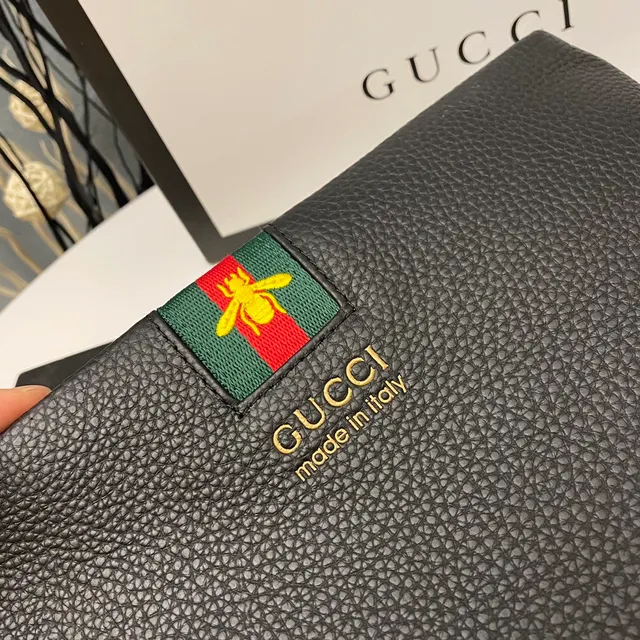 Gucci Ophidia 黑色压纹皮革信封手拿包 4