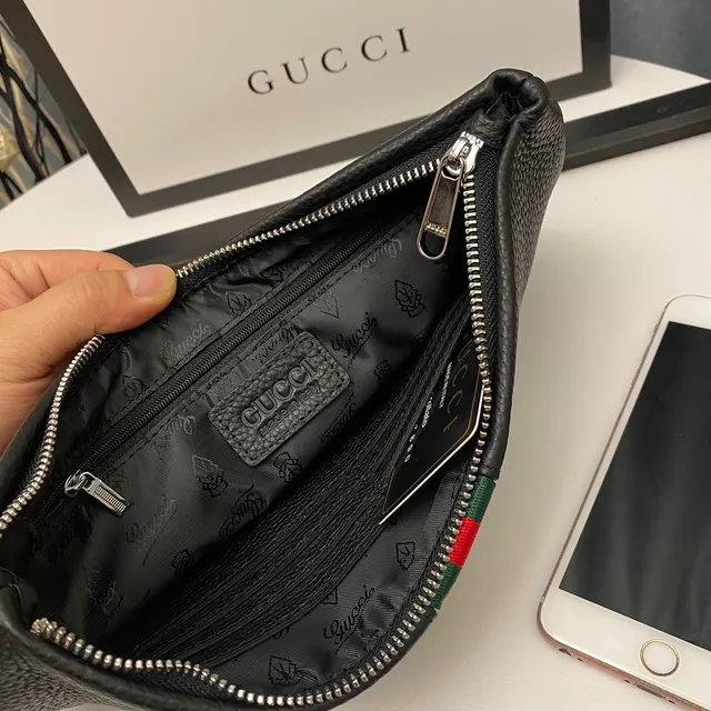 Gucci Ophidia 黑色压纹皮革信封手拿包 6