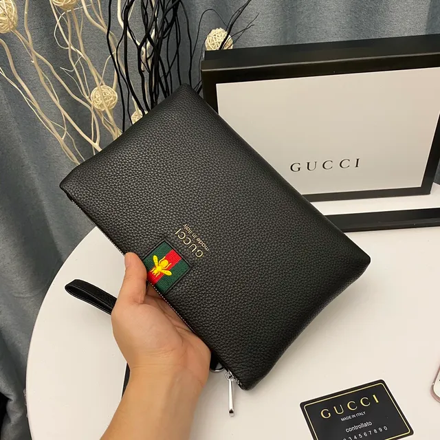 Gucci Ophidia 黑色压纹皮革信封手拿包 8