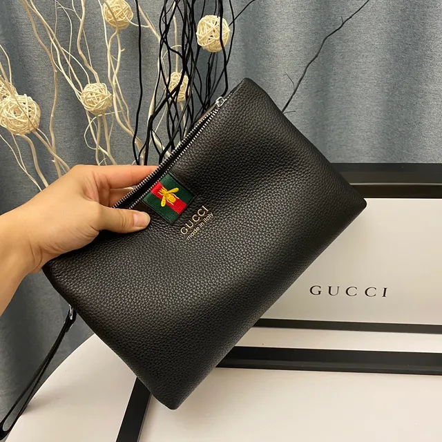 Gucci Ophidia 黑色压纹皮革信封手拿包 9