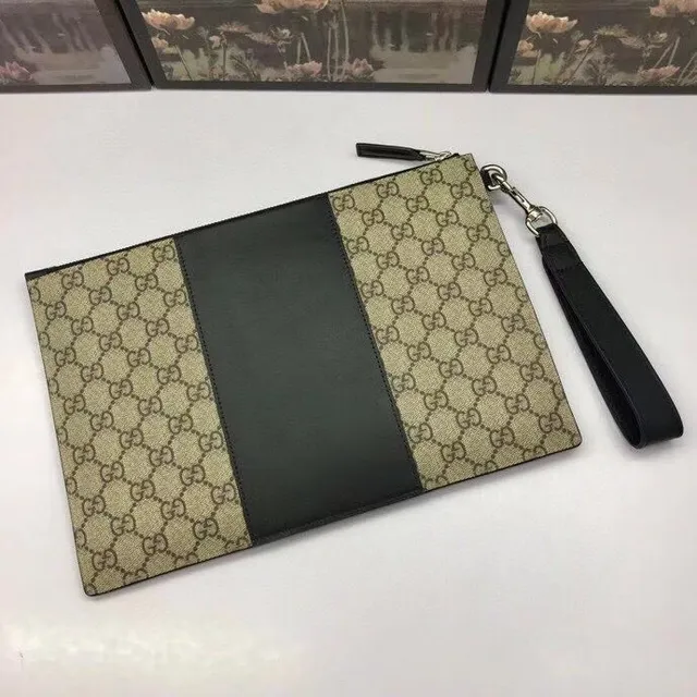 Gucci Ophidia GG Monogram Beige and Black Wristlet 9