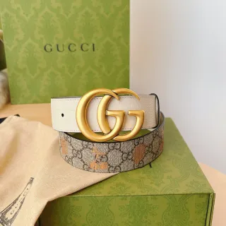 Gucci Ophidia GG Monogram फल प्रिंट चमड़े का बेल्ट