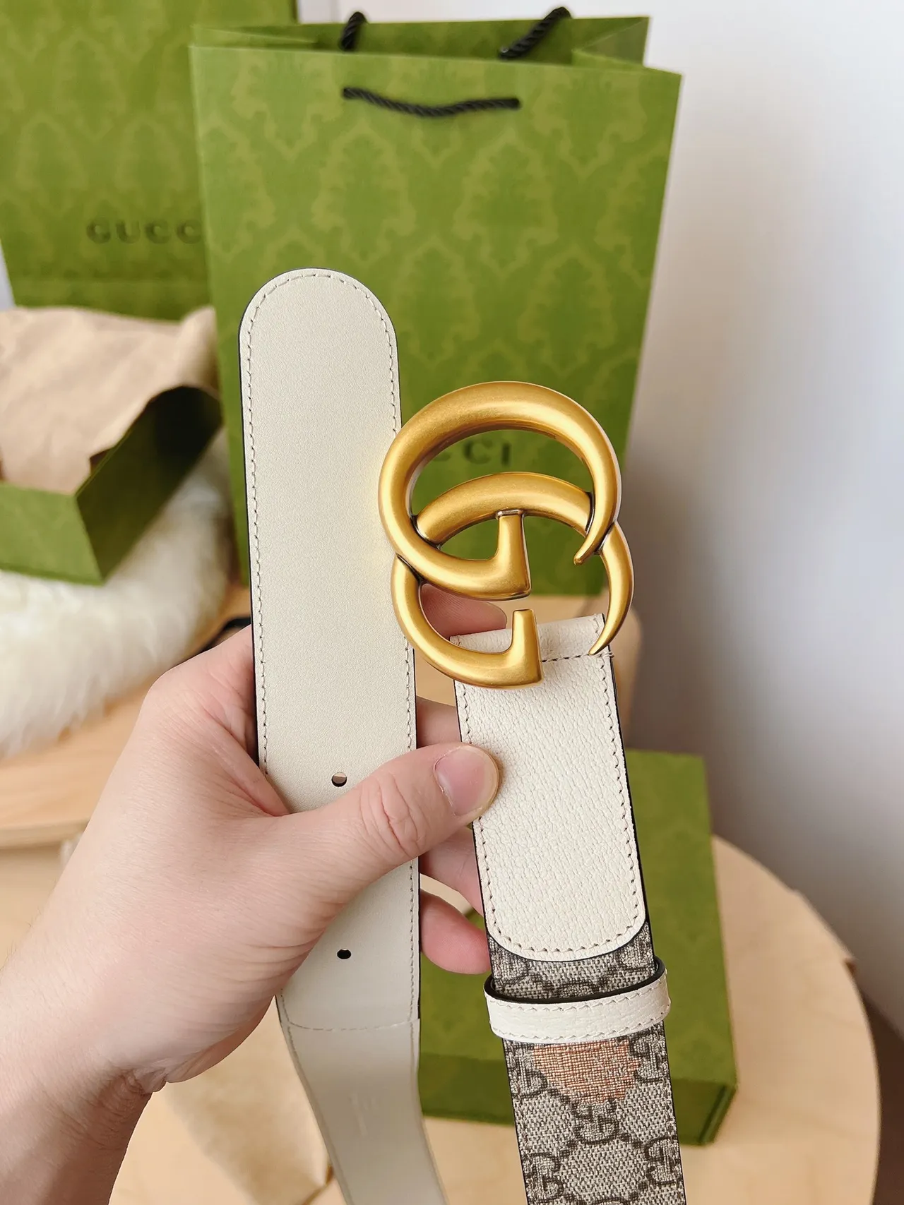 Gucci Ophidia GG Monogram Fruit Print Leather Belt 7