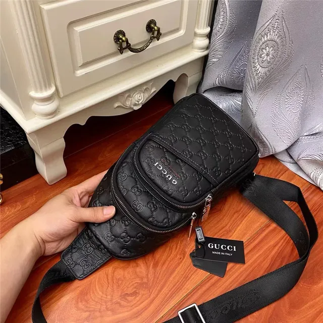 Gucci Ophidia GG Supreme Embossed Black Messenger Bag 8