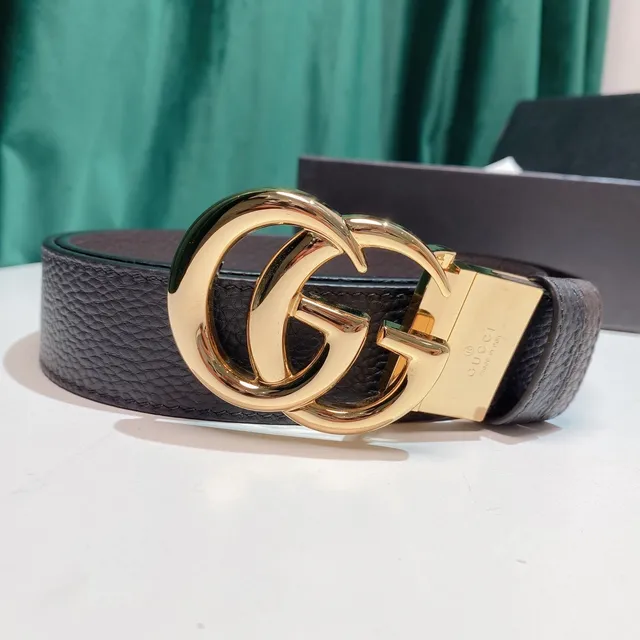 Gucci Ophidia Interlocking Double G Cinto de couro com textura de pedrinhas 7