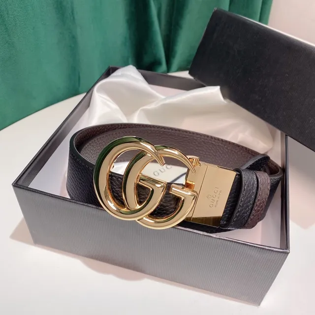 Gucci Ophidia Interlocking Double G Cinto de couro com textura de pedrinhas 8